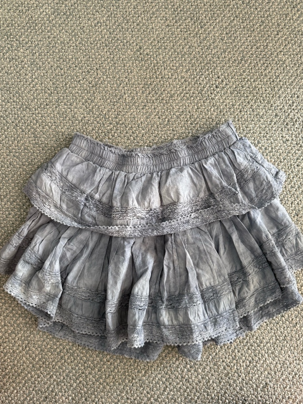 LoveShackFancy Blue Mini Skirt